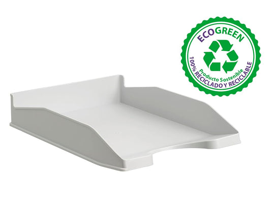 Bandejas de Oficina Apilables – Organizador Oficina para Folios – Organizador de Archivos Escritorio ECOGREEN Color Blanco Pastel OFFICEPAPER Pack(10 Bandejas)
