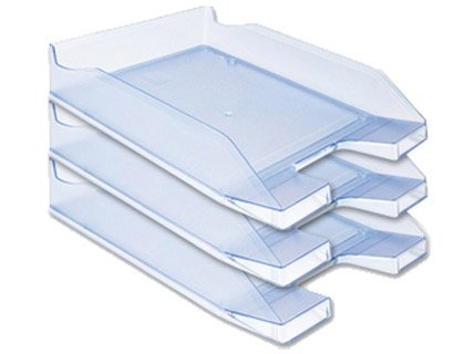 Bandeja sobremesa plastico q-connect azul claro transparente
