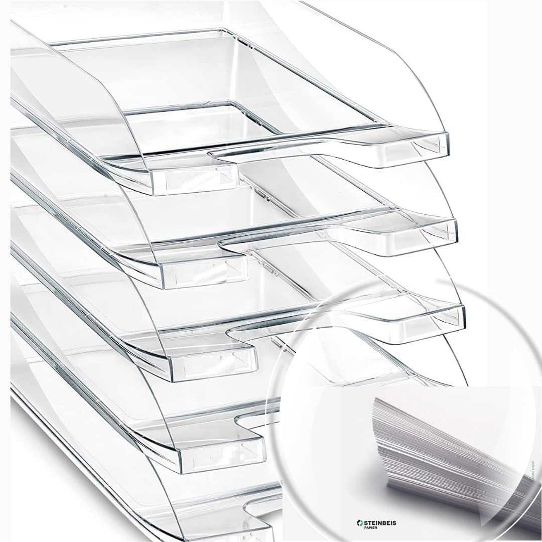 Lote de 10 bandejas portadocumentos - Bandeja Oficina - Bandeja Folios - Organizador de Folios - Color Transparente