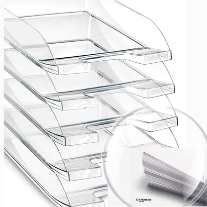 Lote de 10 bandejas portadocumentos - Bandeja Oficina - Bandeja Folios - Organizador de Folios - Color Transparente