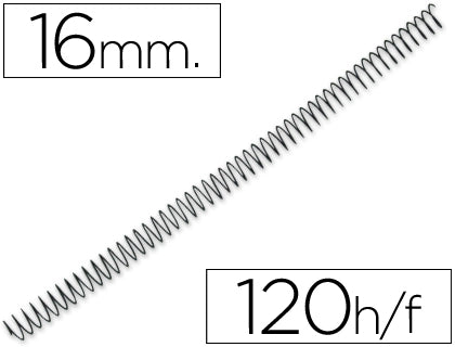Espiral metalico Q-connect 56 4:1 16mm 1,2mm caja de 100 unidades
