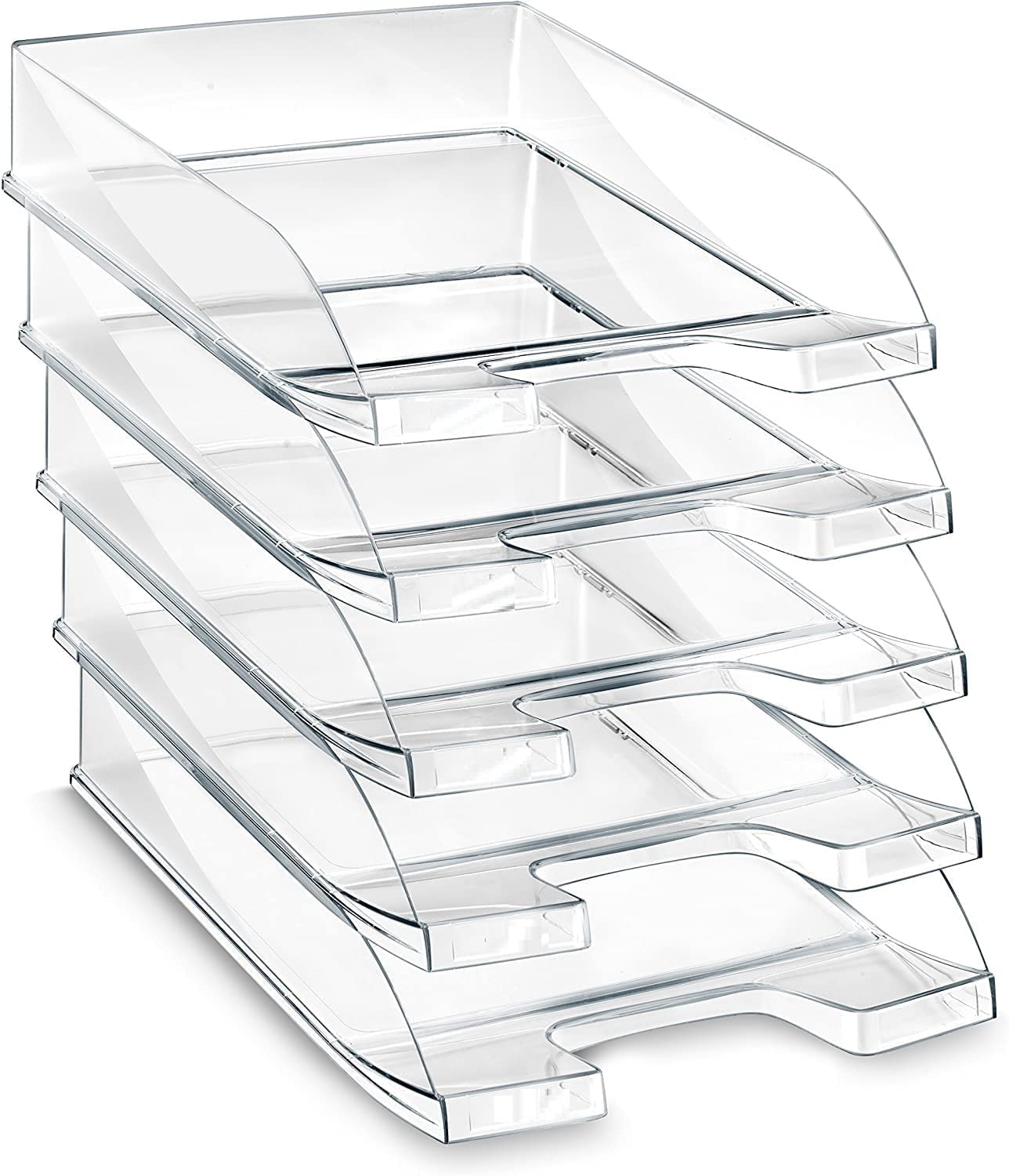 Lote de 10 bandejas portadocumentos - Bandeja Oficina - Bandeja Folios - Organizador de Folios - Color Transparente