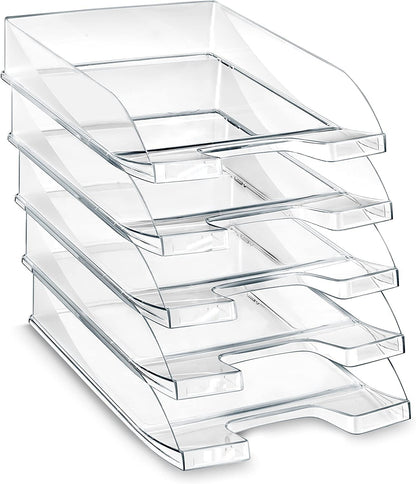 Lote de 10 bandejas portadocumentos - Bandeja Oficina - Bandeja Folios - Organizador de Folios - Color Transparente